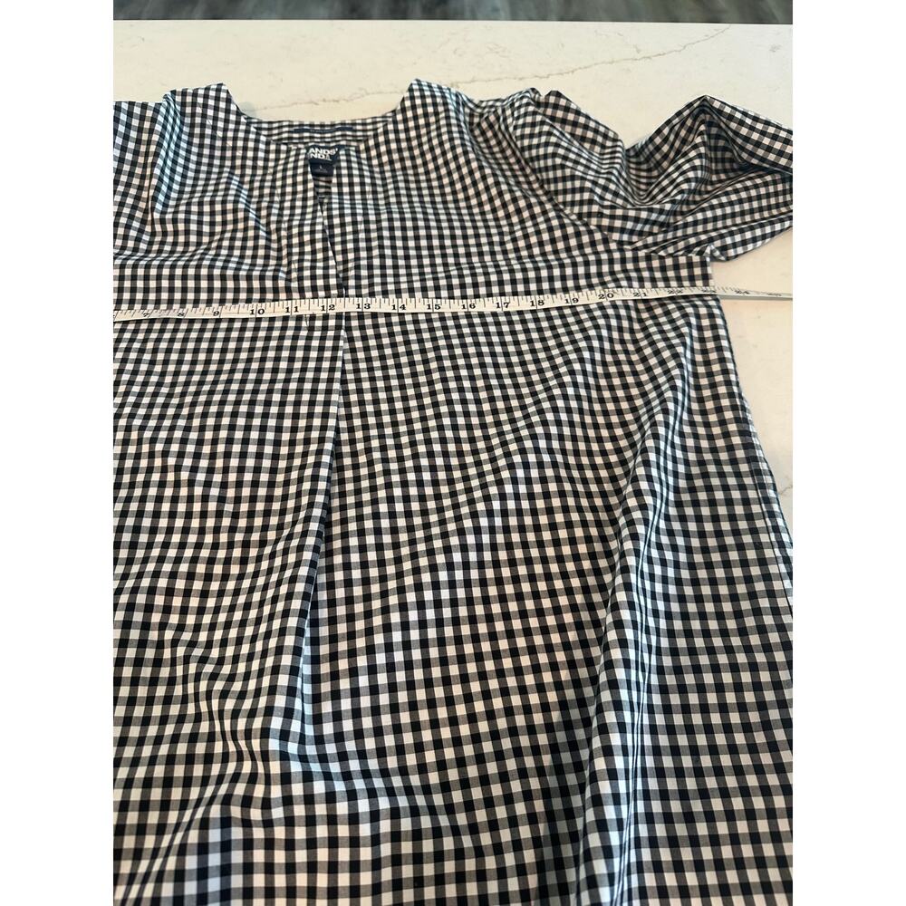 Lands’ End Supima Cotton Gingham Tunic Top Black White Classic Preppy Casual L - Picture 9 of 10
